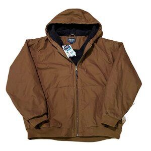 Smiths Workwear Mens Jacket NWT sz 2XL Hooded Zipper Pocket Canvas Sherpa Lined
